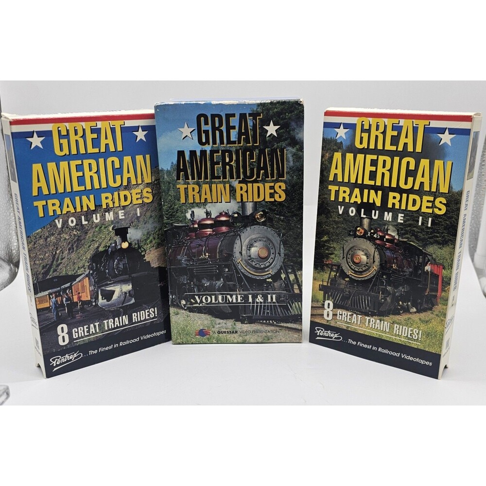 Great American Train Rides Volumes 1 & 2 Pentrex (1993 VHS BOXED SET)